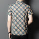 PIERRE CARDIN Middle-aged Dad Contrast Color Plaid Short Sleeve Shirt Men's Trendy Plaid Shirt Casual Half Sleeve Inch Shirt Top 9902 Striped Short Sleeve Yellow Single Size 165/84A Recommended 95-120Jin [Jin equals 0.5 kg]
