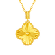 Mingzuan International 18k gold four-leaf clover pendant for women au750 laser car flower clover pendant gold neckpiece as a birthday gift for girlfriend