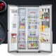 LGS651MC78 Cortina de aire sin aire refrigerada por aire Puerta de ventana de 655L Puerta central Multidimensional Cortina de aire Sistema de doble viento Refrigerador negro de frecuencia variable S651MC78