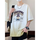 Haoyisong 2025 Neuem T-Shirt für Kurzschläfe für Jungen für Jungen für Jungen hübsche trendige Sommerkleidung für Teenager und große Kinder-Tops 6169 White (Single kurzärmelig) Qualitätssicherung M 80-95jin [Jin entspricht 0,5 kg]