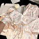 Also, Ice Silk Pajamas for women in summer thin 2025 new internet celebrity style cartoon cute outdoor home clothes three-piece set 13558SA cute cartoon three-piece set L