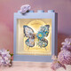 Süße Kinder Schmetterlingsblume Sprache DIY Building Block Foto Rahmen Romantische kreative Traumschmuck Mädchen Valentinstag Geburtstagsgeschenk 1283/Weihnachtsbaum-dreidimensionales Gemälde