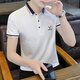 Gy yagel sommer sommer pur cotton herren kurzärmelig t-Shirt Lapel Trendy Business Casual Youth Collar Paul Polo Qy673 Pink 3xl