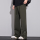 森马微喇休闲裤男生春秋重磅潮牌高街vibe风小众设计感针织直筒卫裤男 9859军绿色常规 9859军绿色常规 XL