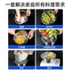Double-gun 304 stainless steel basin and basin for home kitchen thickened egg-washing drain basket leaky basin soup basin iron basin 24cm single basin for serving vegetables and washing vegetables