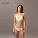 Calvin Klein Underwear [Modern Gravity Belt] 25 Spring and Summer Women's ck Jacquard Ribbed Bikini Underwear Women QF8022AD TOC-Cream Yellow 1 M