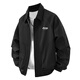 Jeep Spirit 1941 Estd Jeep Jacke Herren Frühlings- und Herbstjacke Casual Einfacher vielseitiges, komfortabler Fashion Revers Top Solid Color Work Jacke Schwarz M (vorgeschlagen 90-125 Jin [Jin ist gleich 0,5 kg])