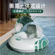 JCZS德国品牌儿童遮阳游泳圈带棚婴儿防侧翻泳圈宝宝坐圈新生儿趴圈充 皮皮粉-无蓬款母婴材质