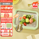 Royalstar Ice Frying Machine Machine de crème glacée maison petite mini machine de crème glacée pour enfants maison bricolage de bricolage glacée machine de crème glacée de grande valeur Internet célébrité frit yogourt moteur plug-in sans glace frite glace à la menthe [2 316 grade infantile 316 Couvercle scellé] + pection de glace frite * 2