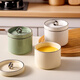 Onlycook ceramic water-proof stew pot with lid, household one-person steamed egg custard bowl, soup and porridge, special small soup pot, baking bowl, steaming cup, 3-piece set, milk white + milk yellow + matcha green