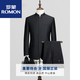 ROMON Chinese stand collar suit, Chinese tunic suit, men's embroidered Chinese style Tang suit, Chinese wedding banquet dress, performance clothing, gray (top + pants) 165A