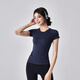 LULULMCCTN yoga clothes for women new Pilates fitness running training sports tops tight slimming short-sleeved T-shirt purple L
