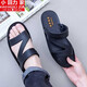 Xiaohuilijia nuevas sandalias de goma de tendón de carne para neumáticos para hombres, zapatillas de doble propósito no resistentes al desgaste, zapatillas de playa casuales de verano 686-1 Negro 40 No. 6 (tamaño) es más pequeño B