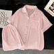S. SOFEA ICE Seidenkühle Pyjamas für Frauen im Sommer kurzärmelige zweiteilige rosa Hauskleidung Set FY3923# [GREEN] 170 m [Empfohlen 80-100jin [Jin ist 0,5 kg]]