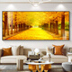 Sala de estar de piso dorado Pinturas colgantes Modern Atmosférico Fondo de fondo Decoración de paredes Pinturas Golden Avenue Pinturas al óleo Murales 3294-Hongyun Hangtou-B Pinturas de porcelana de cristal Strong 240*100m3.51