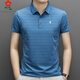 MONTAGUT men's mulberry silk short-sleeved T-shirt summer middle-aged daddy wear business casual striped polo shirt A829-green M 165 suitable for 100-115Jin [Jin equals 0.5 kg]