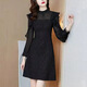FHHUABD French Hepburn style little black dress spring 2025 new high-end lady style banquet dress holiday dress black 3937 slim version L 105-115Jin Jin equals 0.5 kg