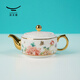 Auratic Chinese porcelain Yongfengyuan Blooming 4-piece ceramic travel tea set (2 persons) travel bag