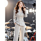 Pierre Cardin single/suit autumn clothing matching sense of temperament goddess style high-end small fragrance suit jacket pants suit trendy 42166-gray suit L recommended 95-110Jin Jin equals 0.5 kg