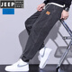 JEEP SPIRIT Spring and Autumn Men's Jeans Loose Foot Trendy Brand Working Pants 2025 New Casual Long Pants Men HJ9908 Dark Blue XL 125-145Jin [Jin equals 0.5 kg]