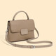 First layer cowhide women's one-shoulder crossbody simple fashion bag for girls classic shell bag 2 shoulder straps large capacity soft leather elephant gray gift box 2919