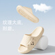 Lidani (tzldn) Pantres de salle de bain à semelle épaisse pour hommes et femmes, pantoufles de pieds non glissées et non liées 2025 Nouveau style White 9202 Style simple 40 -41 [Convient pour 39-4