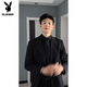
Playboy men's black shoulder pad suit jacket men's spring and autumn style handsome outfit casual suit youth jacket black [shoulder pad] XL