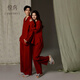 Yuenei red pajamas wedding newlyweds set pure cotton gauze spring and autumn wedding home clothes for men and women zodiac year 32306 lucky red men's 3XL (male 180-200 Jin Jin equals 0.5 kg / female 160-180 Jin Jin equals 0.5 kg)