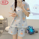 浪莎（LangSha）新款睡衣女夏季棉质短袖短裤爆款可爱宿舍甜美薄款两件套装家居服 1047小狗 L 100-110
