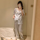 Pajama de seda de hielo modal para mujeres en el verano delgada delgada de seda de seda de seda fría de altura corta Estilo Ins Ropa para el hogar de seda de seda de alto valor FY-3937 [pantalones cortos de manga corta] L [recomendado 100-120 Jin [Jin equivale a 0.5 kg]]