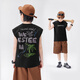 Zuoxi Children's Clothing Boys Vest Summer Sleeveless Pure Cotton T-shirt 2025 New Children's Clothing Boys Top Black 120