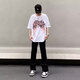 黑盒白美式高街设计感排扣牛仔裤男士春夏季ins潮牌直筒宽松微喇长裤子 DFFS-756黑色 XL
