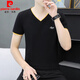 Pierre Cardin 2025 Neues Xinjiang Pure Cotton Herren kurzärmelige T-Shirt-Basis-Hemd V-Ausschnitt T-Shirt Trendy halbärmelte Sommer-Top für Männer Qy691 White M.