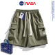 NASA 【夏季薄款宽松】机能工装短裤男士直筒休闲运动五分裤子 NASA-718黑色 XL