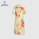 布克兄弟（BrooksBrothers）女士25春夏新款纯棉浪漫印花度假连衣裙 B695-粉色印花 XL