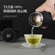 DICAZEE Pure Titanium Insulation Cup Men's Large Capacity Braised Tea Cup Tea Water Separation Tea Cup Birthday Gift Customization Restricted Silver [Pure Titanium Temperature Show] 420ml