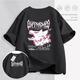 2025 new T-shirt co-branded American fashion brand pure cotton short-sleeved men and women summer loose trendy half-sleeved versatile top Burgundy-691 red-eye dragon M