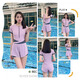 Contrat prolongé de maillot de bain conservateur pour les femmes 2025 Nouveaux bombes minceantes de nage de nombril à angle plat de formation sportive professionnelle à l'angle sportif professionnel rose Aua380 L [poids suggéré 100-115 Jin [Jin est égal à 0,5 kg]]]