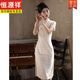 Hengyuanxiang weiß Cheongsam Neu 2025 junges Mädchen Verbesserte neue chinesische Stil kleine Menschen täglich tragbare Temperamentkleid 7036 M weiße Spitze L.