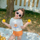
Snoopy Children's Integrated Swimsuit Set 2025 Summer Baby Girl Cute Bikini Triangle Swimsuit Two-Piece Set Trendy Swimsuit + Hat 90 (Suggested height 80-90cm)