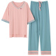 Caiyun Kali Pajamas para mujeres en verano 2025 Nueva ropa delgada del hogar de alas cortas pantalones de manga corta Trajes casuales 7374 L [recomendado 100-120 Jin [Jin iguala 0.5 kg]]]