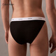 Calvin Klein Unterwäsche 25 Frühlings- und Sommer Neue Frauen CK Jacquard Taille Rippen-Baumwollbikini-Briefs für Frauen QD5265 UB1-Space Black 1 m
