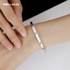 Miss JuJu pt950 platinum bracelet for women, shiny plain ring, glossy oval chaise bracelet, inner diameter 58mm, weight 14.44 grams, width about 4.0mm