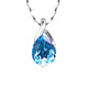 Aquamarine Pendant Natural Topaz Aquamarine Crystal Silver Necklace Topaz (Necklace + Earrings)