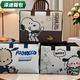 Yunluo felt storage cartoon travel bag large capacity outing storage bag luggage bag trolley case can be covered brown Lk height 30 width 40 side width 20
