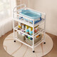 Diaper table baby care table multi-function full iron frame movable baby diapers newborn bathtub two-layer milk color nude diaper table