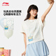 Li ning Toy Story Joint Serie 丨 T-Shirt Frauen 2025 Neues loser Kurzarm-Kulturhemd AHSV690 MILK WHITE-1 L.