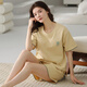 Modal pijama de algodón puro para mujeres en pantalones cortos de manga corta de verano Estudiante coreano Estudiante dulce algodón de verano se puede usar fuera del traje de ropa para el hogar A9848 L (95-110Jin [Jin equivale a 0.5 kg])
