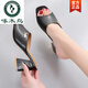 Woodpecker wears versatile sandals for women with high heels 2025 summer new thick heel fish-mouth sandals mid-heel temperament flip-flops yellow 35