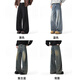 Foss Phil American Scimitar Jeans Primavera y verano Lavado holgado de verano Pantalones de hojastro informales DJ-25002 Blue XL [recomendado 150Jin [Jin equivale a 0.5 kg] -170Jin [Jin equivale a 0.5 kg]]]